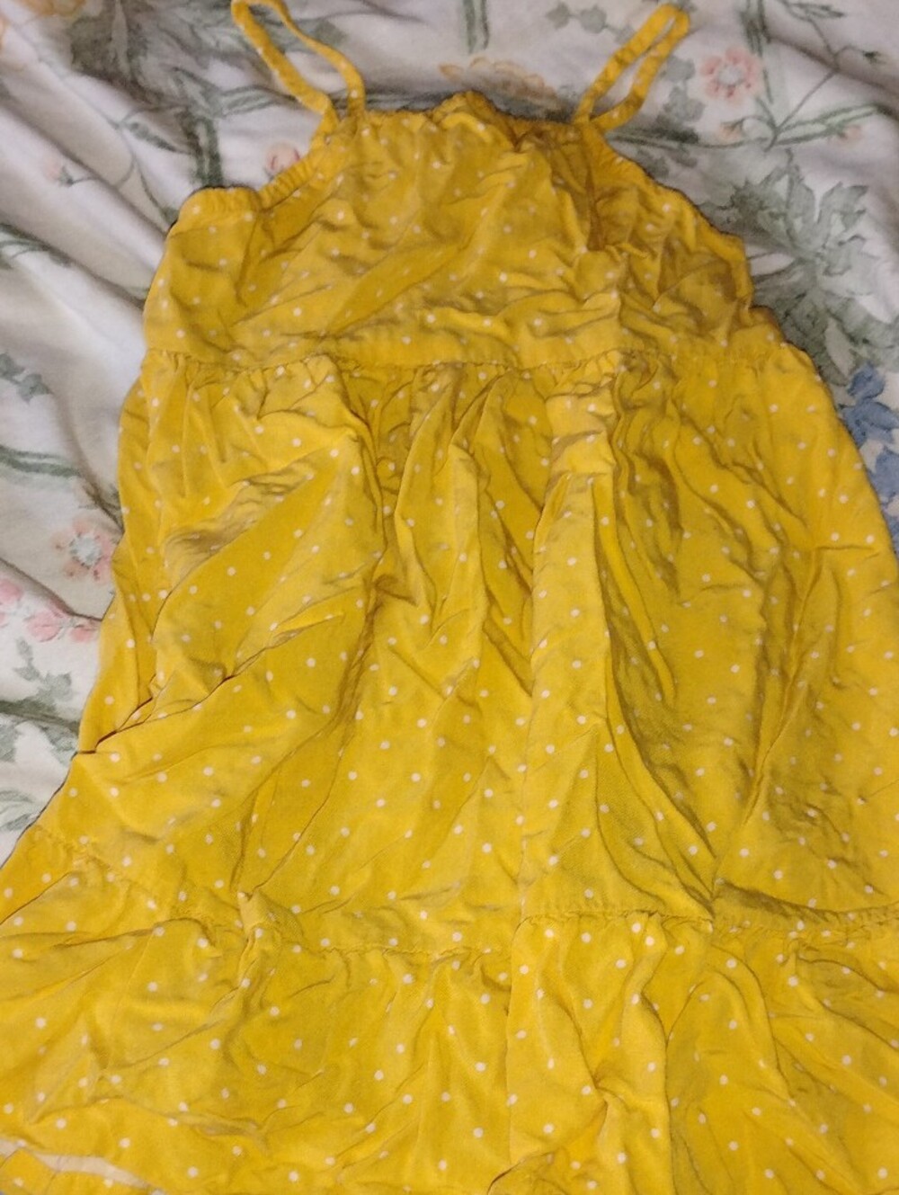 Toddler Yellow Polka Dot Spaghetti-Strap Dress